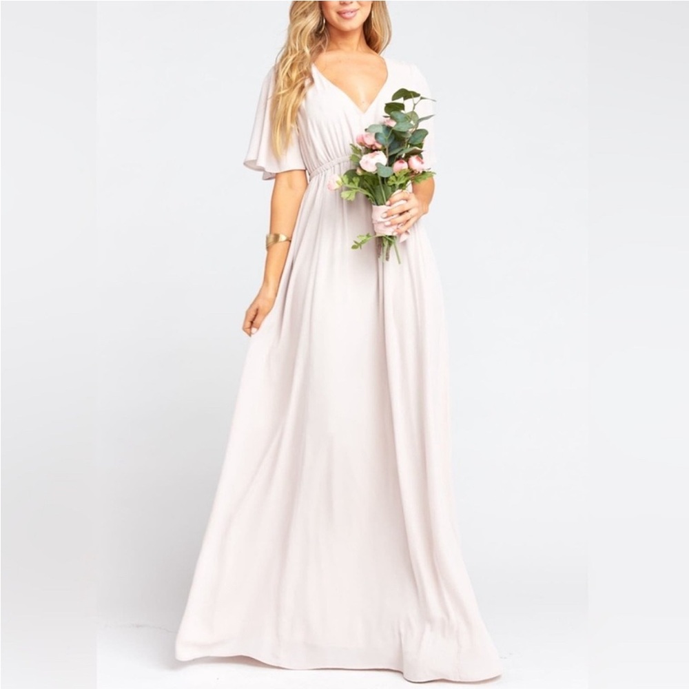 Show Me Your Mumu Emily Empire Maxi Dress in Show Me the Ring Crisp Size XS
